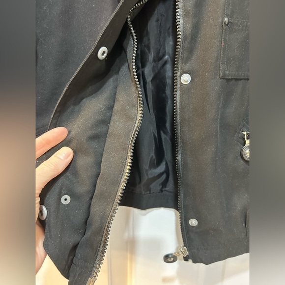 Jamie Sadock Black Full Zip Golf Jacket 80's Style Windbreaker Crop Women Sz M - Picture 4 of 8